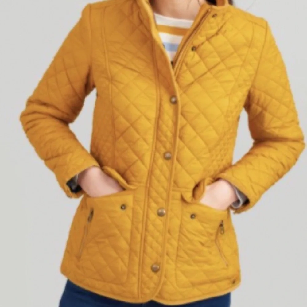 Joules‎ Newdale quilted jacket caramel gold size small